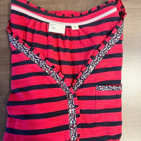 Anthropologie Postmark Floral Trimmed Henley, Size S - Picture 6 of 6